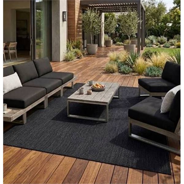 Multy Home Patio Rug 6 ft x 8 ft - Black