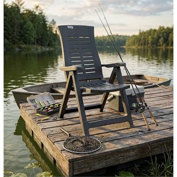 Black Folding Outdoor Chair Set