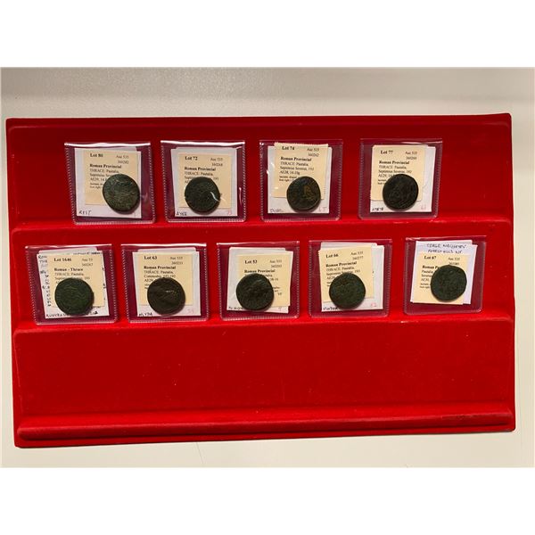 ROMAN PROVINCIAL, THRACE: Pautalia, LOT of 9 coins