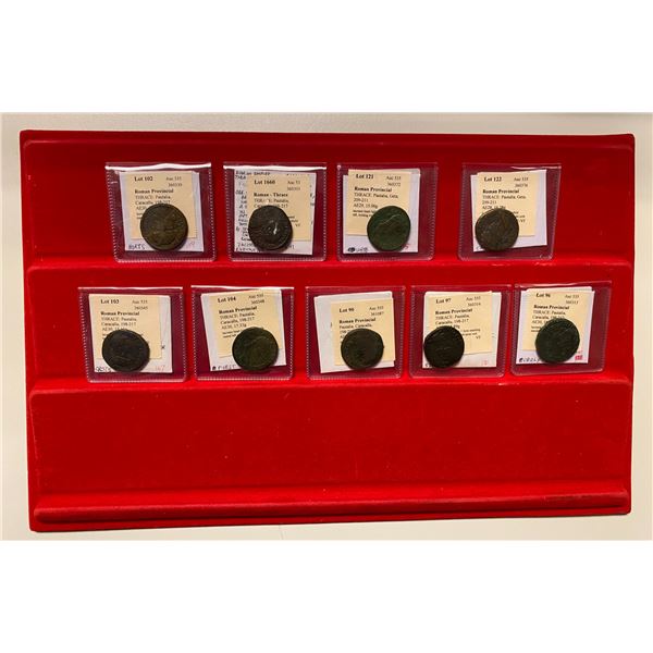 ROMAN PROVINCIAL, THRACE: Pautalia, LOT of 9 coins