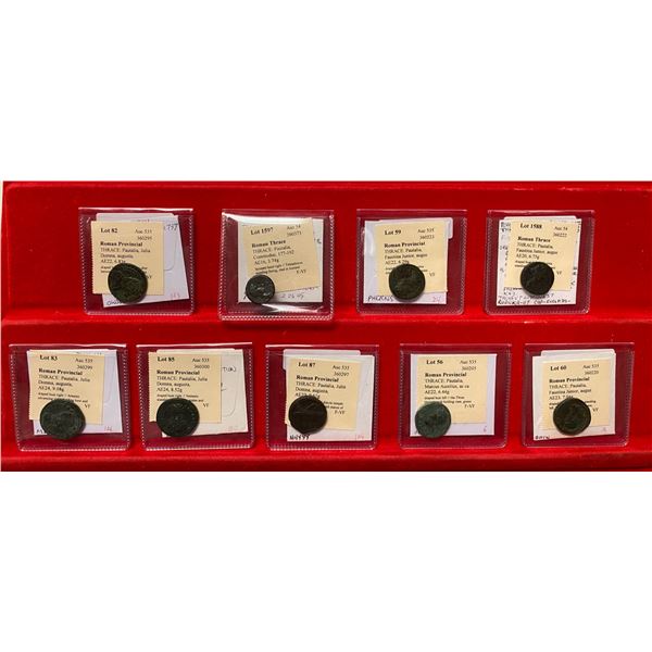 ROMAN PROVINCIAL, THRACE: Pautalia, LOT of 9 coins