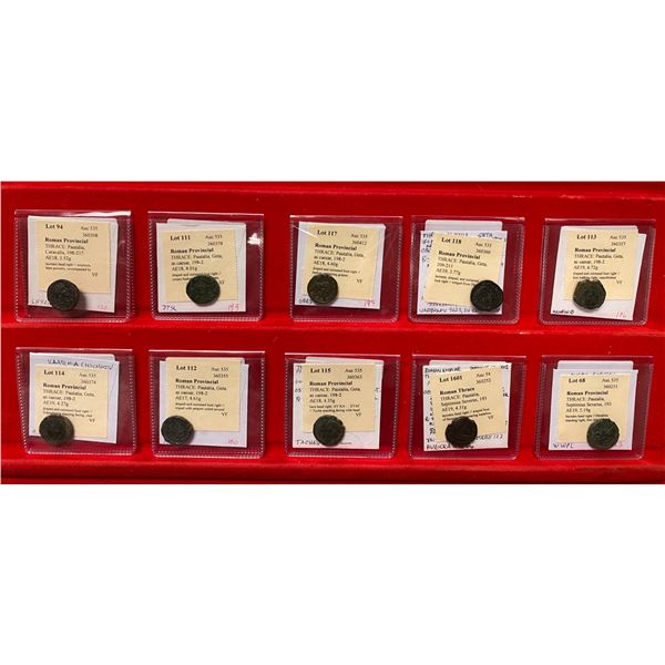 ROMAN PROVINCIAL, THRACE: Pautalia, LOT of 10 coins