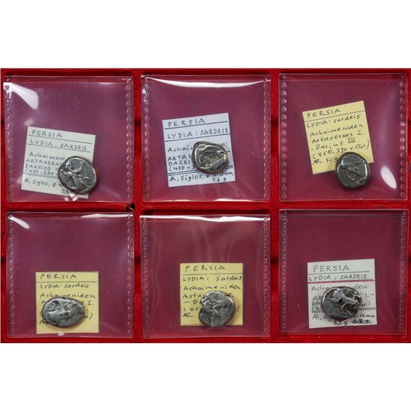 ANCIENT PERSIA: ACHAIMENIDIAN EMPIRE: LOT of 6 AR sigloi
