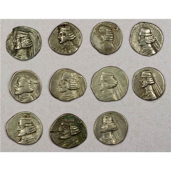 ANCIENT PERSIA: PARTHIAN KINGDOM: Orodes II, ca. 57-38 BC, LOT of 11 AR drachms