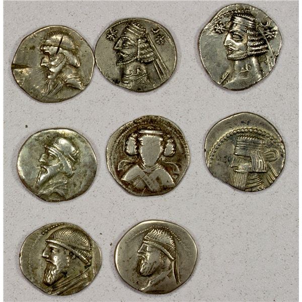 ANCIENT PERSIA: PARTHIAN KINGDOM: LOT of 9 AR drachms