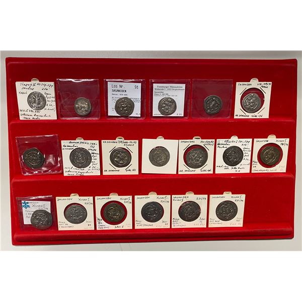 ANCIENT PERSIA: SASANIAN KINGDOM: LOT of 19 silver drachms