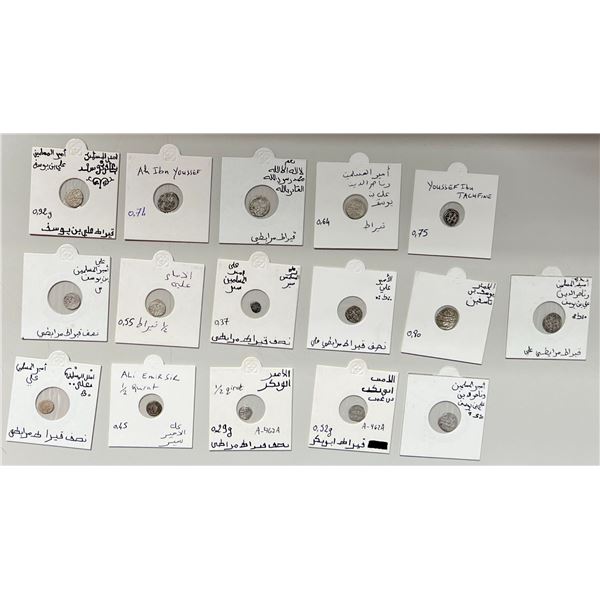 EARLY ISLAMIC: ALMORAVID: LOT of 16 interesting silver coins