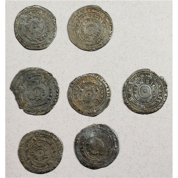 EARLY ISLAMIC: FATIMID: al-Mu'izz, 953-975, LOT of 7 silver 1/2 dirhams