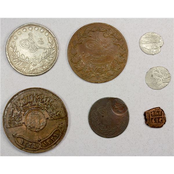 EARLY ISLAMIC: OTTOMAN EMPIRE: LOT of 3 medals and 4 coins