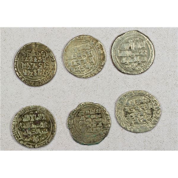 EARLY ISLAMIC: GHAZNAVID: Mahmud, 999-1030, LOT of 6 bilingual cirhams