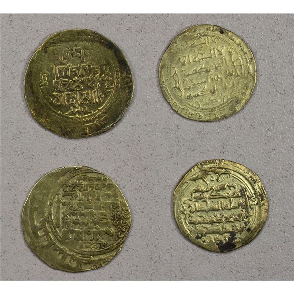 EARLY ISLAMIC: GREAT SELJUQ: Sanjar, 1099-1118, LOT of 4 debased AV dinars