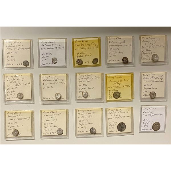 EARLY ISLAMIC: GIRAY KHANS (CRIMEA): LOT of 14 akçes and 2 beshliks