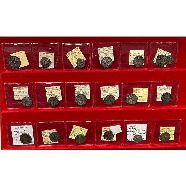 EARLY ISLAMIC: ILKHAN: LOT of 19 silver and 5 copper coins