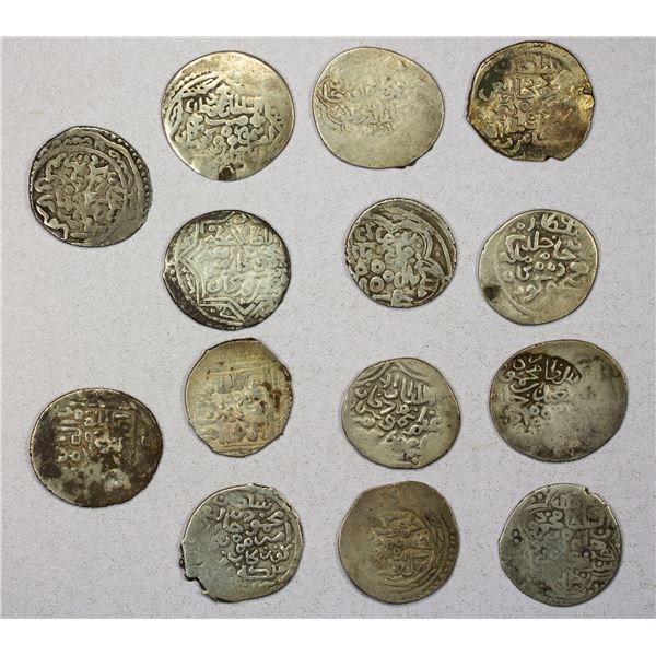 EARLY ISLAMIC: TIMURID: Timur, 1370-1405, LOT of 14 silver tankas