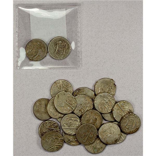 AFGHANISTAN: BARAKZAI: Sher 'Ali, 1863-1879, LOT of 24 qirats of Herat mint