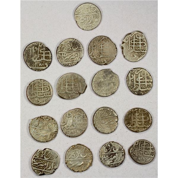 AFGHANISTAN: BARAKZAI: Sher 'Ali, 1863-1879, LOT of 17 silver rupees