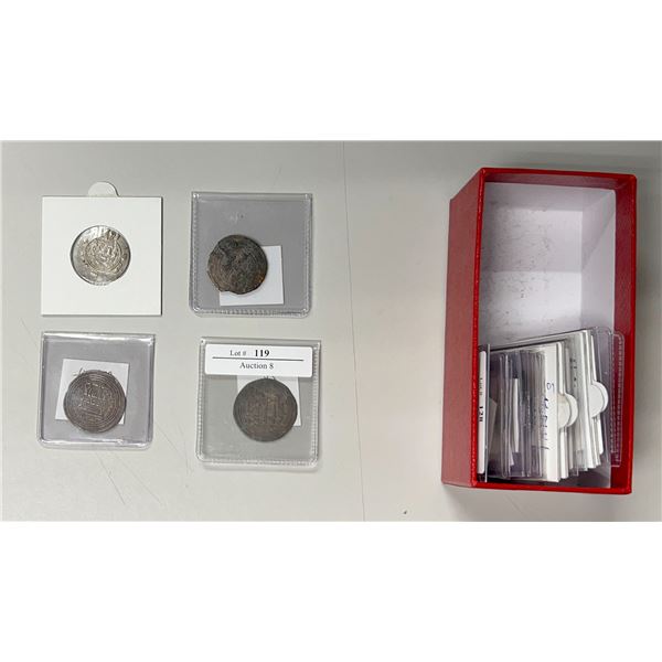 MEDIEVAL ISLAMIC: LOT of 1 copper and 19 silver coins
