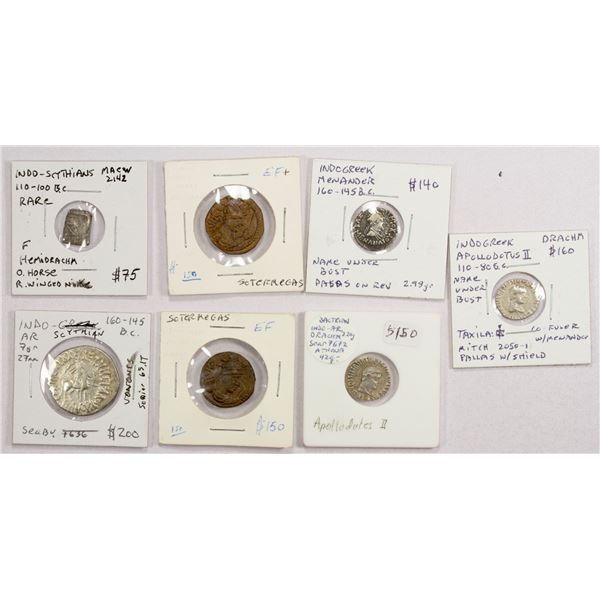 ANCIENT INDIA: LOT of 5 silver and 2 copper coins