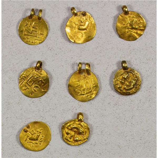 ANCIENT INDIA: ORISSA: LOT of 8 gold fanams