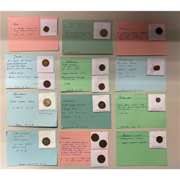 INDIAN STATES: LOT of 38 coins