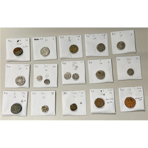 DUTTIA: LOT of 12 silver and 5 copper coins