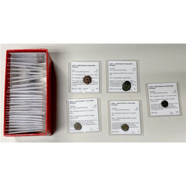 MYSORE: LOT of 31 copper coins with Kanarese number