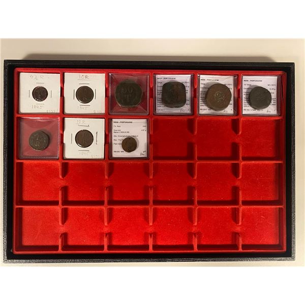 PORTUGUESE INDIA: LOT of 9 coins