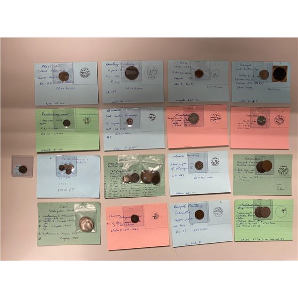 COLONIAL INDIA: LOT of 42 coins