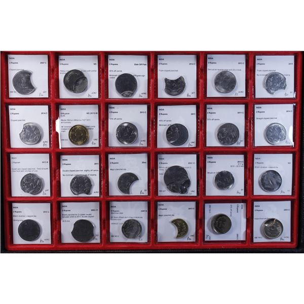 INDIA: Republic, LOT of 64 error coins