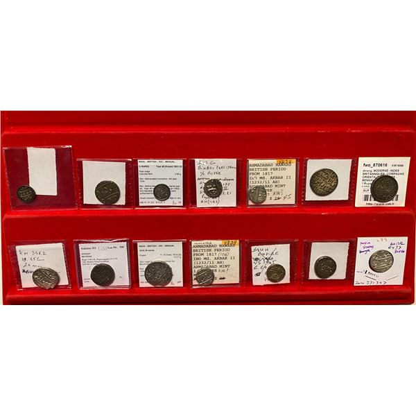 INDIA: LOT of 14 silver coins