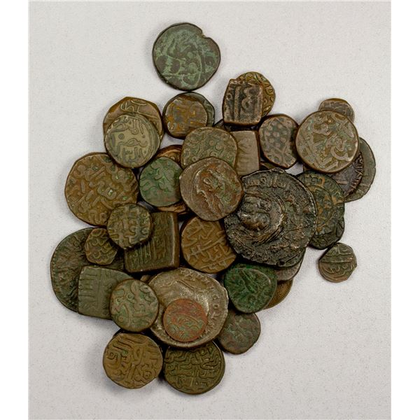 INDIA, etc.: LOT of 46 copper coins