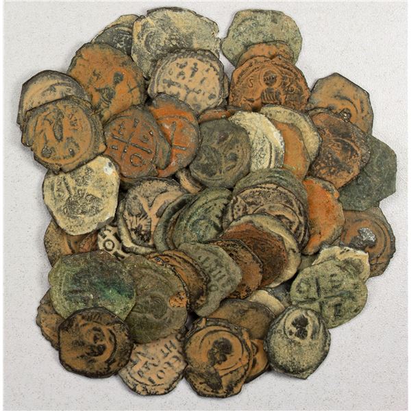 CRUSADERS: PRINCIPALITY OF ANTIOCH: Tancred, regent, 1101-1103, LOT of 65 AE folles