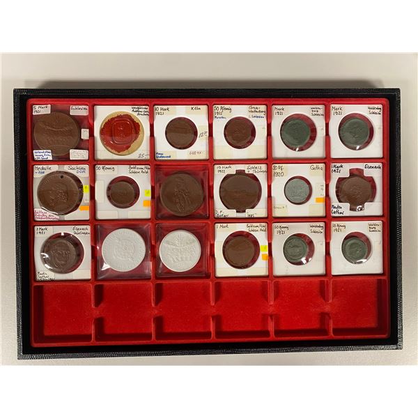 GERMANY: Weimar Republic, LOT of 17 tokens (and one wax seal)