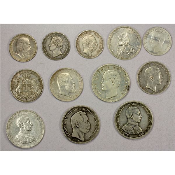GERMANY: LOT of 12 silver coins