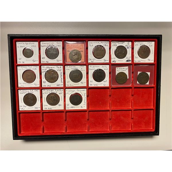 GREAT BRITAIN: LOT of 15 tokens