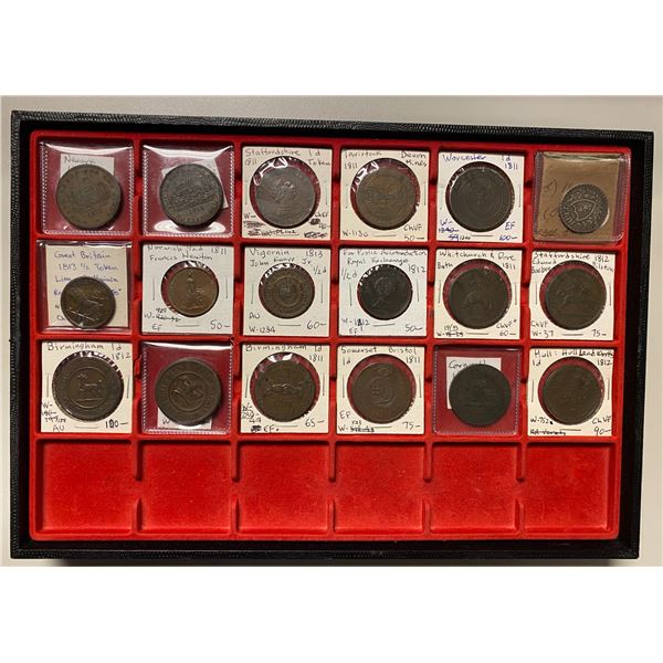 GREAT BRITAIN: LOT of 18 tokens