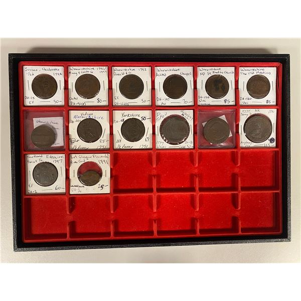 GREAT BRITAIN: LOT of 14 tokens