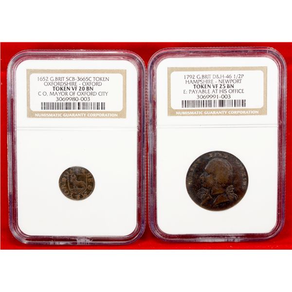 GREAT BRITAIN: LOT of 2 AE tokens