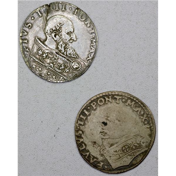 ITALY: PAPAL STATES: LOT of 2 silver bianco