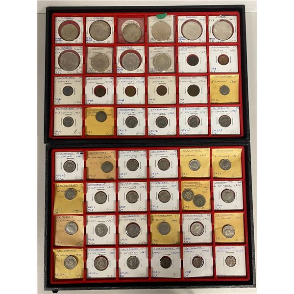 SWEDEN AND SWITZERLAND: LOT of 154 coins