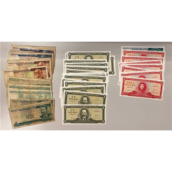 CUBA: LOT of 66 banknotes