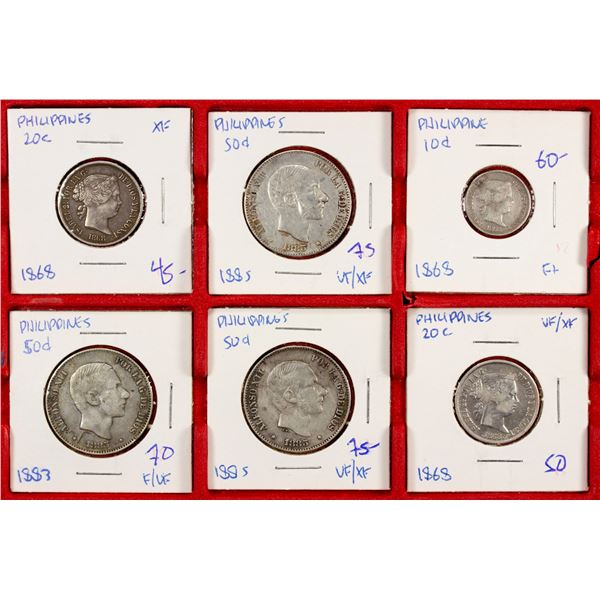 PHILIPPINES: LOT of 6 coins