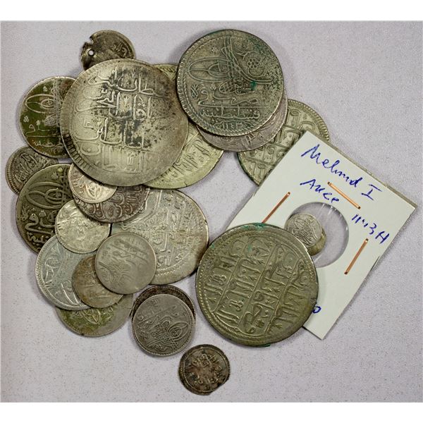TURKEY: Mahmud I, 1730-1754, LOT of 24 silver coins