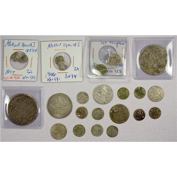 TURKEY: Abdul Hamid I, 1774-1789, LOT of 22 silver coins