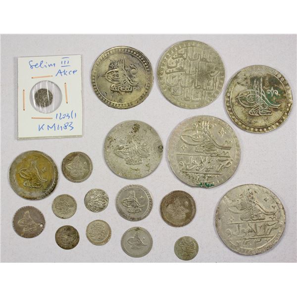 TURKEY: Selim III, 1789-1807, LOT of 18 silver coins
