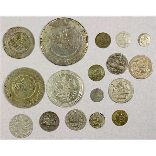 TURKEY: Mahmud II, 1808-1839, LOT of 17 silver coins