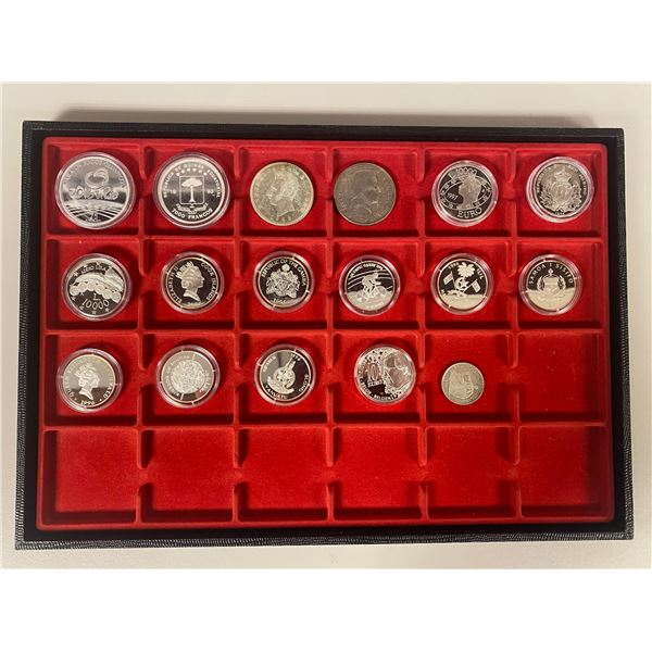 WORLDWIDE: LOT of 17 silver coins
