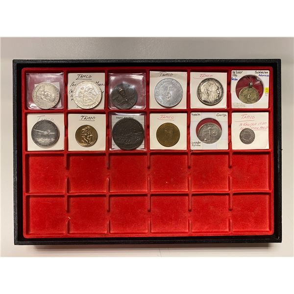WORLDWIDE: LOT of 12 coins, tokens, and medals