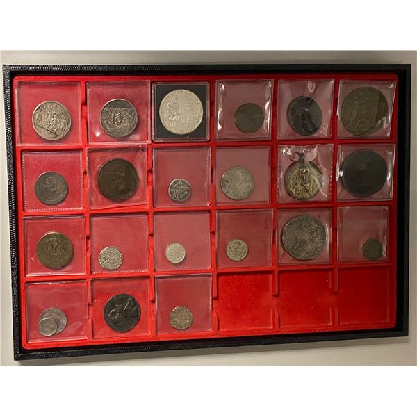 WORLDWIDE: LOT of 23 coins, medals, and tokens