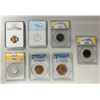 Image 1 : WORLDWIDE: LOT of 7 slabbed coins